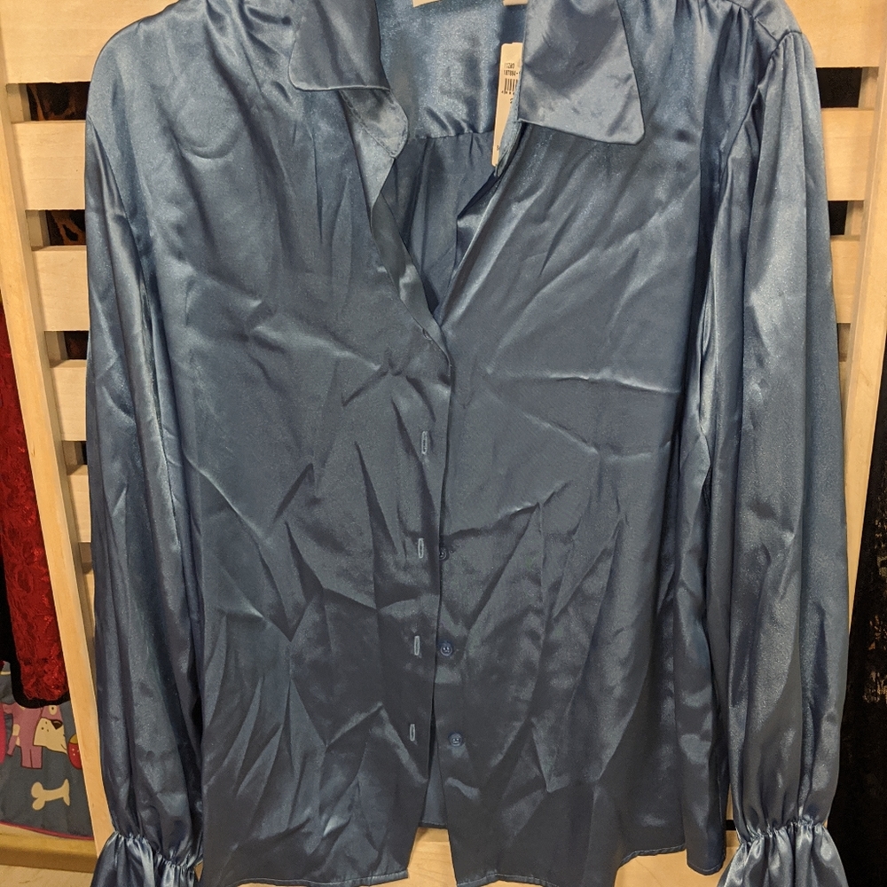 Satin charmuse poet shirt